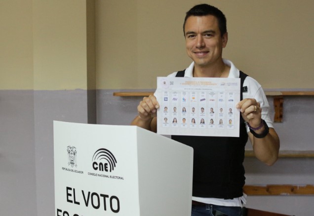 Daniel Noboa, pasó de asambleísta debutante a presidenciable en segunda vuelta Retrato de Daniel Noboa.