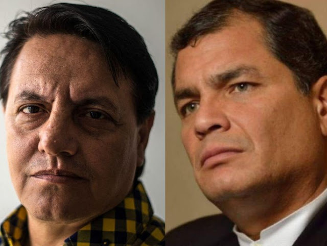 “Se te va a acabar la fiesta”: Los dichos de Rafael Correa a Fernando Villavicencio Retrato de Rafael Correa, ex presidente de Ecuador.
