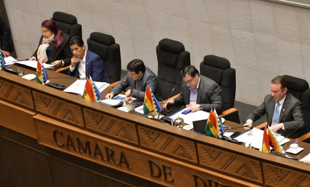 Cámara Baja de Bolivia aprueba contratos de exploración petrolera Diputados de Bolivia en sesión legislativa.