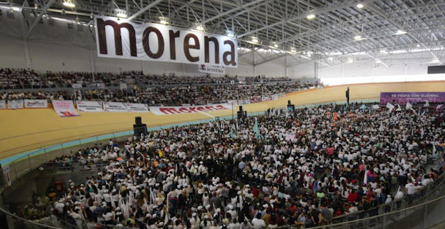 Arranca proceso interno para definir candidatos a gubernaturas en Morena Logo del partido Morena en fondo blanco.