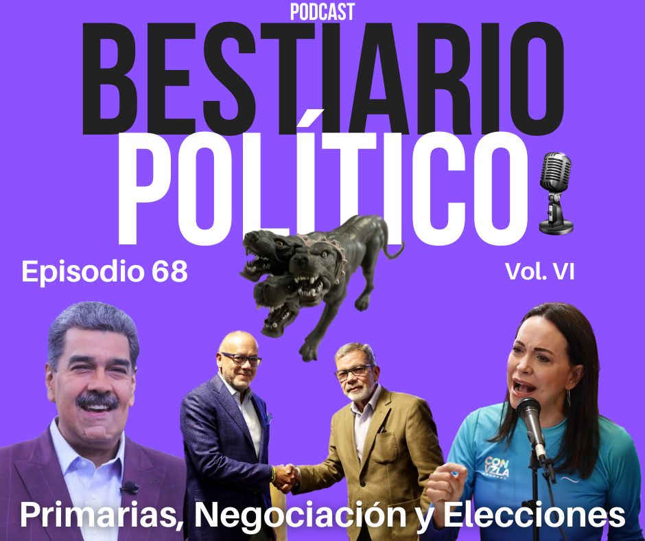 Bestiario Político 68 | Negociación y Elecciones en Venezuela Imagen abstracta con colores vibrantes y formas.