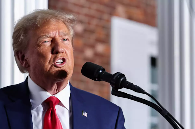 Donald Trumpo promete que de regresar a la presidencia tomará el control de la frontera con México Retrato de Donald Trump sonriendo.