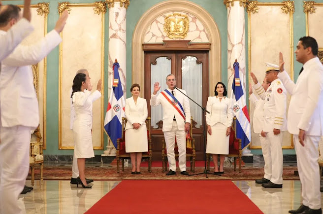 Juramentación del gabinete presidencial de Abinader, marca el inicio de su segundo mandato Captura de pantalla del sitio web sufagio.com.mx