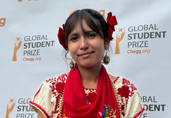 Ángela Elena, la estudiante que creó una solución médica y ganó el Global Student Prize 2024 Captura de pantalla del sitio web Sufragio.
