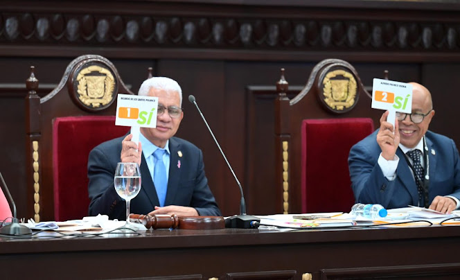 La Asamblea Nacional de República Dominicana aprueba reformas constitucionales en primera lectura Presidente y vicepresidente de la Asamblea Nacional Revisora