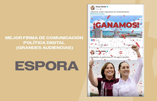 Reed Latino 2024: Espora reconocida por innovación en comunicación política Captura de pantalla del sitio web en 2024.