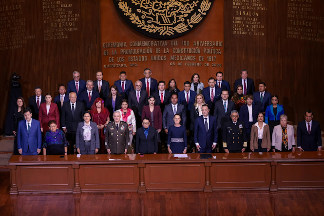 Clara Brugada participa en Querétaro en el 108 aniversario de la Constitución Captura de pantalla del sitio web Sufragio.