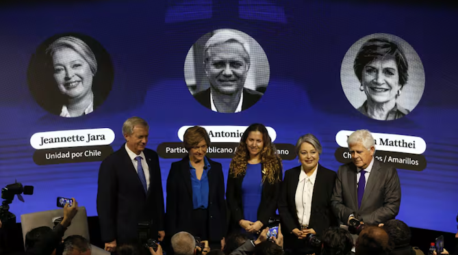 Crecimiento, inversión y seguridad: los ejes del debate entre Jara, Matthei y Kast en Chile Captura de pantalla del sitio web Sufragio.