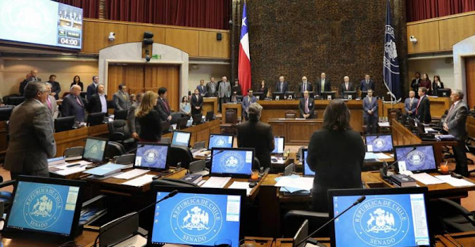 Chile: Siete regiones renovarán senadores en las elecciones generales de noviembre Senado de Chile en sesión.