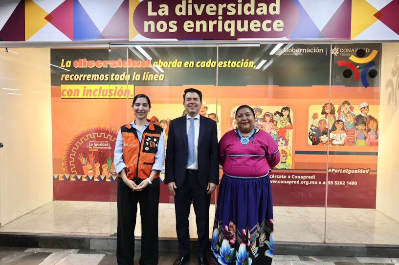 Conapred invita a un viaje por la igualdad a los usuarios del Metro de la CDMX Imagen de WhatsApp de un evento social.