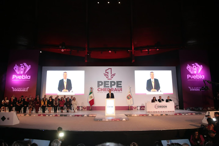 Puebla puso orden y trabaja: Pepe Chedraui presenta los resultados de su primer año de gestión Informe de Pepe Chedraui sobre sufragio.